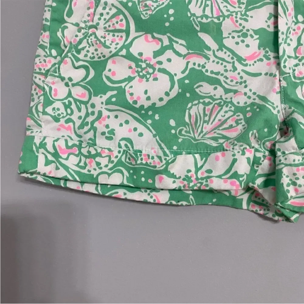 Lilly Pulitzer Barclay Green and Pink Short Women Size 0